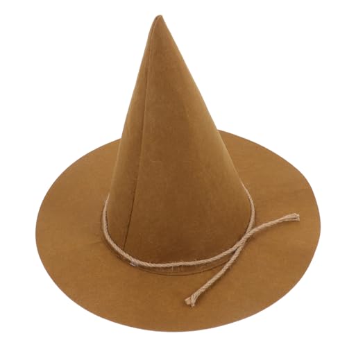 TOKIDNY Vogelscheuchenhut Hexen-Cosplay-Hut Halloween-Lumpenhut Leichter Hut Mehrfach verwendbarer Hut Halloweenkostüm Halloween-Hut Vogelscheuche Kiefernhut gefühlt Light Brown von TOKIDNY