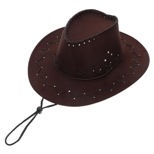 TOKIDNY Western-cowboyhut Für Cowboyhüte Für Jungen Cowboyhut Für Jungen Kleiner Cowboyhut Mädchen-cowgirl-hut Jugend-cowboy-hut Coffee Polyester von TOKIDNY