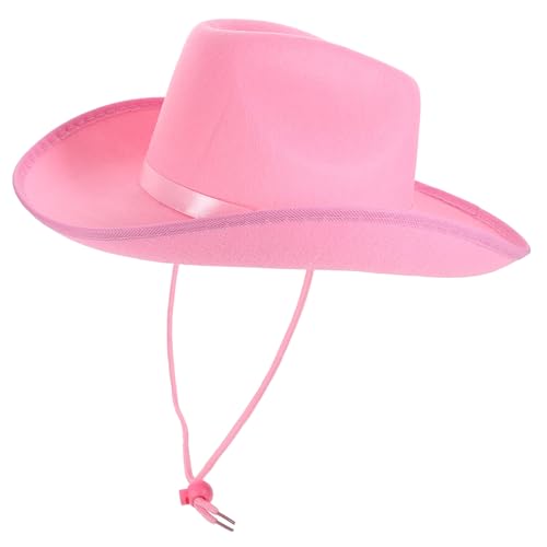 TOKIDNY Westliche Kopfbedeckung Cosplay-kappen Hüte Für Frauen Fedora-kostümhut Frauen-cowgirl-hut Hut Western Cowgirl-hut Stütze Cowgirl-westernhut Braune Hüte Rosa Haube Kappe Rosa Stoff von TOKIDNY