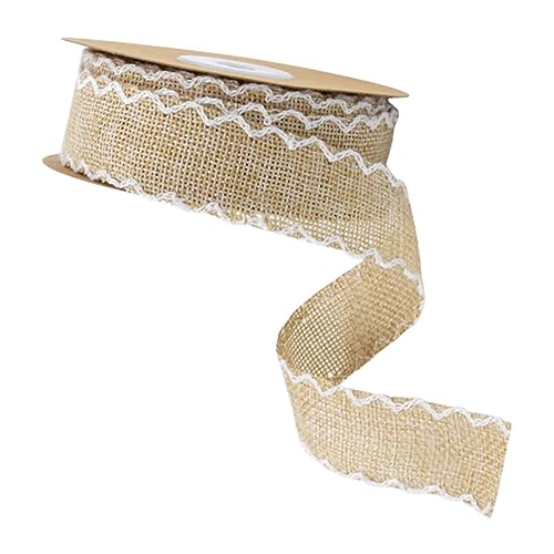 TOKIDNY Würfel 10 Geschenkband Selber Machen Silberne Kürbisse Zum Dekorieren Leinenband Hochzeitsgeschenk Dekoratives Band Blumenband Selber Machen Spitzenapplikationen Verzierungen Beige von TOKIDNY