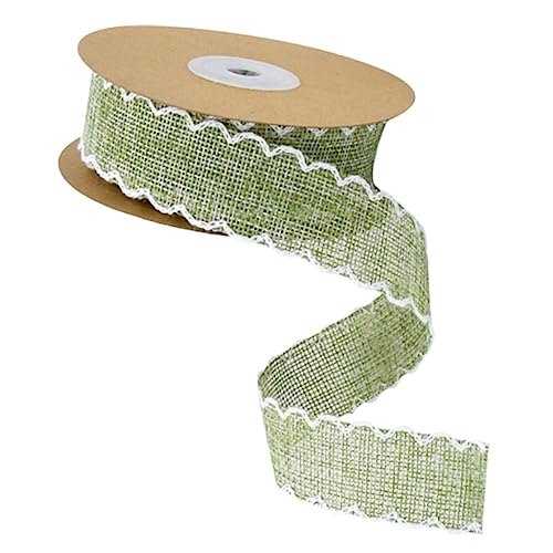 TOKIDNY Würfel 10 Verpackungsband Für Party Hochzeitsdekoration Rustikale Zierbänder Blumendekorationen Farbiges Sackleinenband Jute-spitzenband Sackleinen Schleife Juteband Green von TOKIDNY