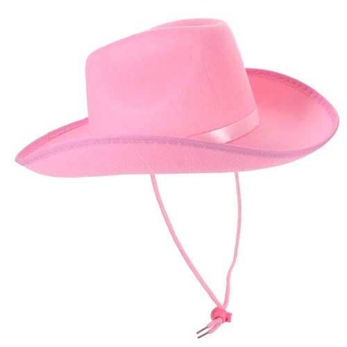 TOKIDNY fasnachtskostüme damenmützen Hut für Cosplay Hut für Halloween-Partys hats for men verstellbarer Cowboyhut Hut Western Kopfbedeckung Kuhhut verkleiden Outfits für Frauen Stoff Rosa von TOKIDNY