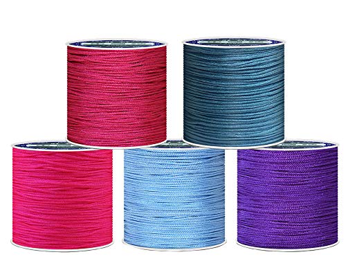 0,8 mm 45 m Nylonfaden Nylonschnur Gemischten farbigen Schnur für DIY Halskette Armband Handwerk für perlen Schmuckherstellung Schnur Stretchfaden Draht Stoff Crafting String(Rosenrot 1) von TOKYMOON