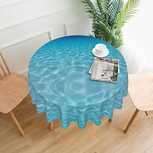 Ruhe Unterwasserlandschaft Runde Tischdecke – 152,4 cm Polyester Tischdecke Dekorative Stoff Tischdecke für Esstisch von TOLKAT