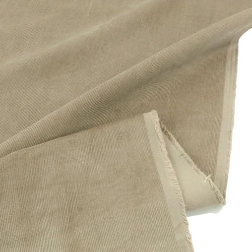 TOLKO 1m Baby Cord Stoff | feiner Baumwoll Cordsamt | Bekleidungsstoff für Hosen Jacken Kleider | weiche Meterware 140cm breit | uni Baumwollstoffe Nähstoffe günstig kaufen (Sand Beige) von TOLKO