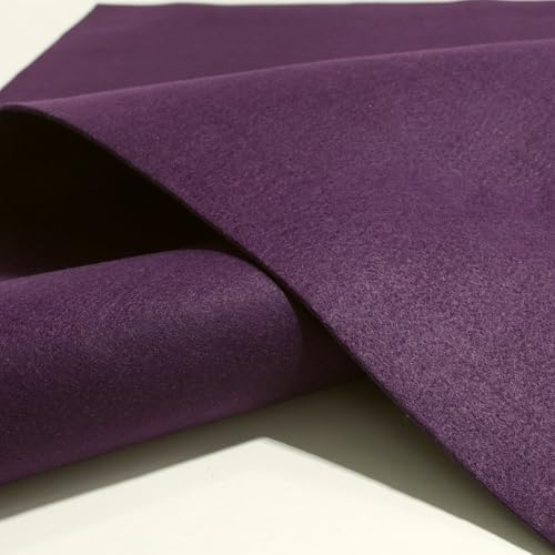 TOLKO 1m Bastelfilz Stabiler Filzstoff Meterware | 3 mm dick | Filzmatte Untersetzer Dekofilz Taschenfilz zum Nähen und Basteln | 90 cm breit | Nadelfilz Filz Meterware (Aubergine) von TOLKO