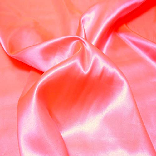 TOLKO Glanz Satin | Modestoff Dekostoff Kostümstoff Stoffe zum Nähen Meterware Dekorieren | Gardinenstoff Vorhangstoff Hochzeitsstoff Glitzer Satinstoffe/Nähstoffe 110cm breit (Pink) von TOLKO