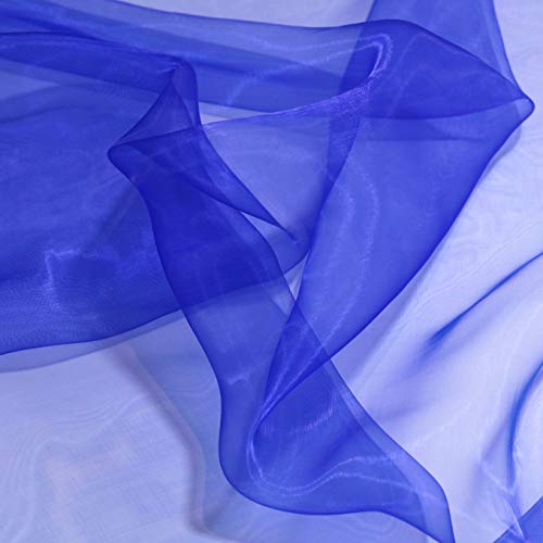 TOLKO 1m Organza Stoffe zum Nähen Meterware | Hauch Zart, Fein, Durchsichtig | zum Dekorieren Basteln 145cm breit | leichter Glanz Stoff für Gardine Vorhänge Tischdecken Deko Schals (Indigo Blau) von TOLKO