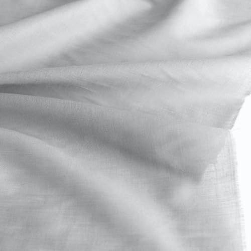 TOLKO Baumwollstoffe Sommer Batist aus 100% Baumwolle | weicher Nesselstoff als Modestoff Kleiderstoff Dekostoff | Stoffe zum Nähen Meterware Baumwolle (Hell Grau 145cm breit) von TOLKO
