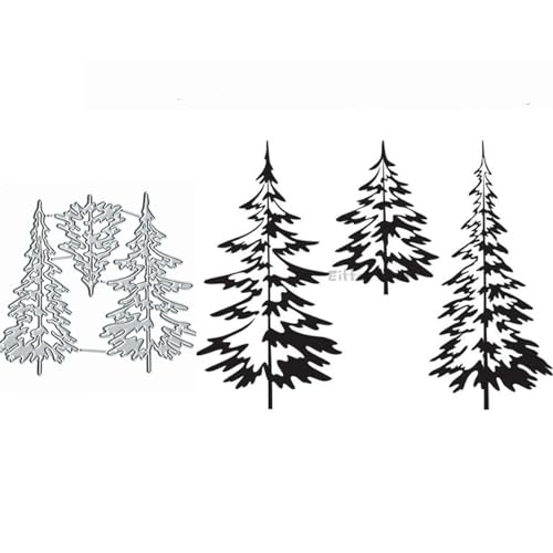 Metall-Stanzformen für Weihnachtsbaum, Motiv: Merry Christams Tree, Schneeflocke, Stanzschablonen, DIY, Scrapbooking, dekorative Prägung, Papier, Scrapbooking, Kartenherstellung, 3 Stück von TOLOVIS