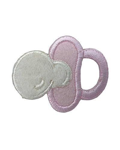 TOMASELLI MERCERIA Applikation, bestickt, für Baby Velvet Ciuccio Succhiello, 3 x 2 cm, Rosa von TOMASELLI MERCERIA