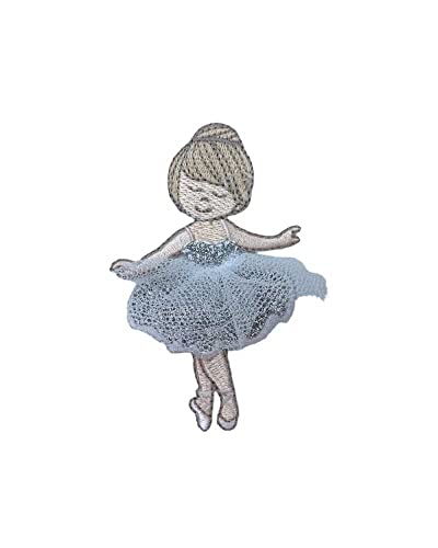 TOMASELLI MERCERIA Applikation zum Aufbügeln, bestickt, Ballerina, Tanz, Tutu, 8,5 x 5,5 cm, Weiß von TOMASELLI MERCERIA