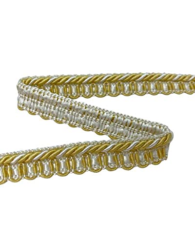 TOMASELLI MERCERIA Passementerie Coverpoint Polsterung, Kordel, 3 mm, gekräuselt, 1 cm hoch, cremegelb von TOMASELLI MERCERIA