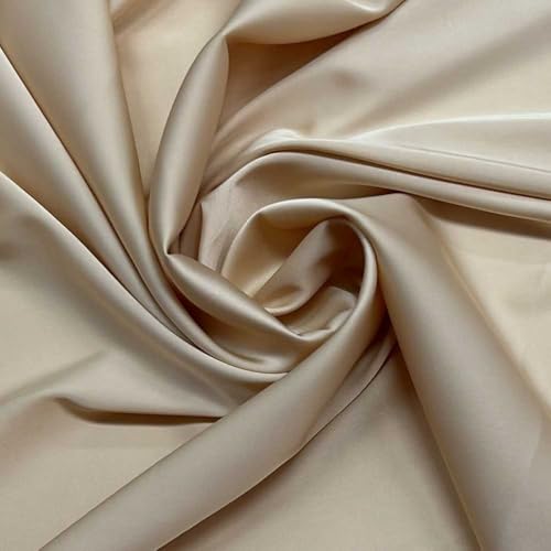 Leichter Satinstoff, elastisch, 50 cm, Beige von TOMASELLI TESSUTI