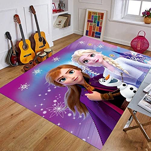 TONATO Kinderzimmer gefrorener Cartoon Teppichtür Matte Kinder Spielen Mat Anna ELSA Wohnzimmer Küche Schlafzimmer Teppich Wohnheimdekor,100 * 160cm von TONATO