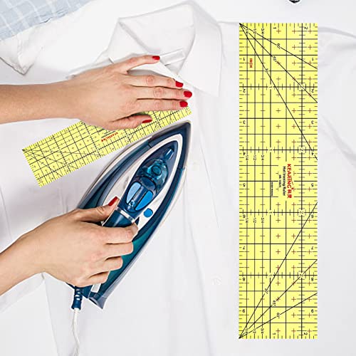 Cyleibe Bügellineal Hitzebeständig, Hot Ironing Ruler, ​Heißbügellineal Patch Patchwork Kleidung Nähen Messwerkzeug zum Aufbügeln, Basteln, Messen, DIY, Tragbar, Zubehör von TONAUP