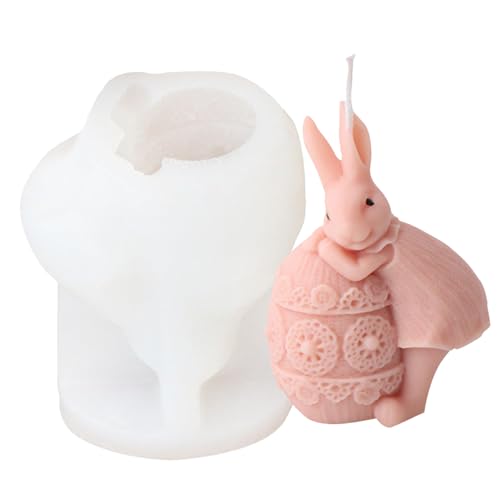 Ostern Kaninchen Silikonformen Gießformen | 3D Hasen Kerzengießform | Ostern Hase Backform | Kaninchen Gießform Ostern | DIY Hasenform für Fondant, Gips, Sojawachs Kerzen, Seife, Handwerk von TONGFENG