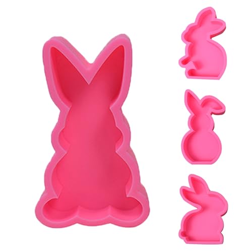 Silikonform Ostern | Ostern Kaninchen Silikonformen Gießformen | 3D Kaninchen Gießform Ostern | Hasenform für Ostern | Ostern Hase Backform DIY Hasenform for Gips, Sojawac Kerzen, Handwerk von TONGFENG