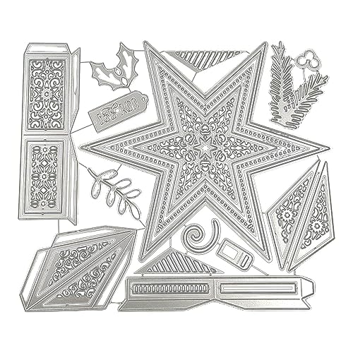 Stanzschablonen Weihnachten | Stanzschablonen Neuheiten 2023 | Metall Prägeschablonen Stanzmaschine Stanzformen Schablonen für DIY 3D Hochzeitgeschenkbox Bastelarbeiten Scrapbooking-Dekor von TONGFENG