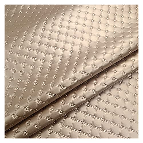 Kunstleder Leder Meterware Polsterstoff Stoff 138cm Bezugsstoff Lila(Colour: Lotus color,Size: 1.38x1m/4.53x3.28ft)(Champagne,1.38X10m) von TONGQIC