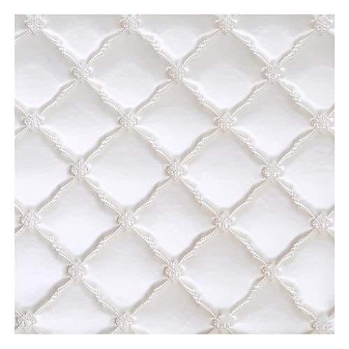 Kunstleder Lederkonzept Kunstleder Polsterstoff Gesteppt Kaschiert Meterware Möbelstoff Dekostoff, Leder Reparatur Patch Set, Weiß Quadrat 1.4x1m/4.59X3.28ft(White16,1.38X2m) von TONGQIC