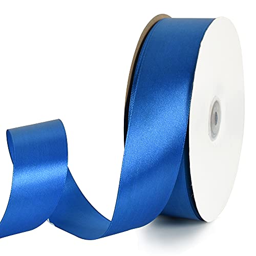 TONIFUL 1-1/2 Inch (40mm) x 100 Yards Royal Blue Wide Satin Ribbon Solid Fabric Ribbon for Gift Wrapping Chair Sash Valentine's Day Wedding Birthday Party Decoration Hair Floral Craft Sewing von TONIFUL