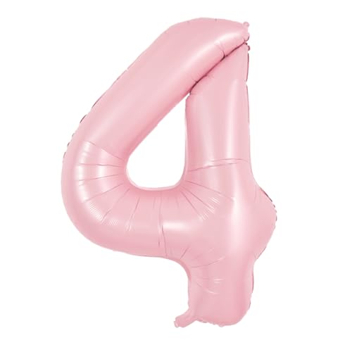 TONIFUL 101,6 cm Pastellrosa Ballon Zahl 4 mit rosa Schleife Ballon Big Pink Digital 4 Ballon für Mädchen Geburtstag Party Hochzeit Brautdusche Verlobung Jahrestag Fotoshooting Supplies von TONIFUL