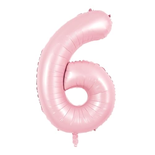 TONIFUL 101,6 cm Pastellrosa Zahl 6 Ballon mit rosa Schleife Ballon Big Pink Digital 6 Ballon für Mädchen Geburtstag Party Hochzeit Brautdusche Verlobung Jahrestag Fotoshooting Supplies von TONIFUL