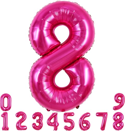 TONIFUL 101,6 cm großer Zahlenballon 0–9 Geburtstagsparty-Dekorationen, Folienballon mit großen Zahlen und Zahlen für Geburtstagsparty, Hochzeit, Brautparty, Verlobung, Abschlussfeiern, Jahrestag von TONIFUL