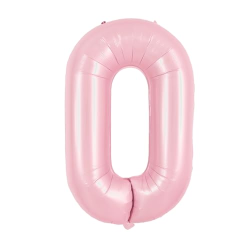 TONIFUL 101.6 cm Pastellrosa Zahl 0 Ballon mit rosa Schleife Ballon Big Pink Digital 0 Ballon für Mädchen Geburtstag Party Hochzeit Brautdusche Verlobung Jahrestag Fotoshooting Supplies von TONIFUL