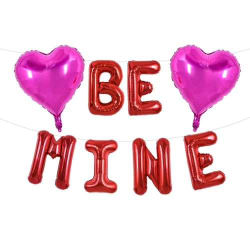 TONIFUL 16 Zoll Rot Be Mine Buchstaben Luftballons Valentinstag Folie Alphabet Ballons Banner Herz Ballons für Romantische Valentinstag Hochzeit Brautdusche Jahrestag Verlobung Party Supplies von TONIFUL