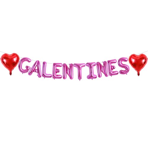 TONIFUL 40,6 cm Rose Rot Galentinen Buchstaben Luftballons Valentinstag Folie Alphabet Ballons Banner für Valentinstag Hochzeit Brautdusche Jahrestag Verlobung Damen Mädchen Party Supplies von TONIFUL