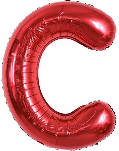 TONIFUL 40 Zoll große leuchtend rote Buchstabenballons A-Z, riesige Heliumfolie großer Buchstabe C Ballon für Geburtstagsfeier Jahrestag Hochzeit Dekoration. von TONIFUL