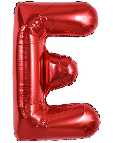 TONIFUL 40 Zoll große leuchtend rote Buchstabenballons A-Z, riesige Heliumfolie großer Buchstabe E Ballon für Geburtstagsfeier Jahrestag Hochzeit Dekoration. von TONIFUL