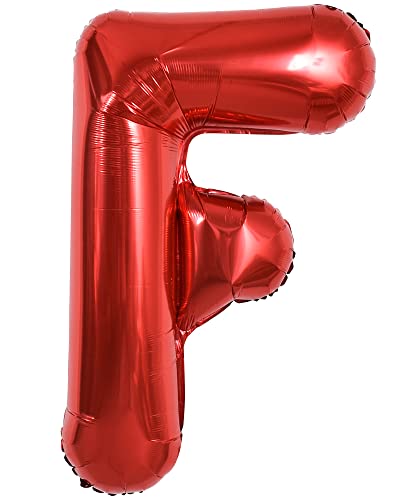 TONIFUL 40 Zoll große leuchtend rote Buchstabenballons A-Z, riesige Heliumfolie großer Buchstabe F Ballon für Geburtstagsfeier Jahrestag Hochzeit Dekoration. von TONIFUL