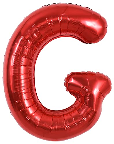 TONIFUL 40 Zoll große leuchtend rote Buchstabenballons A-Z, riesige Heliumfolie großer Buchstabe G Ballon für Geburtstagsfeier Jahrestag Hochzeit Dekoration. von TONIFUL