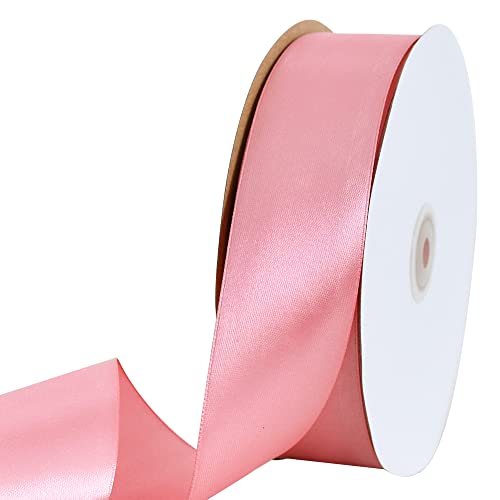 TONIFUL Satinband, 40 mm x 91,4 m, Rotgold, solides Stoffband für Geschenkverpackungen, Stuhlschärpe, Valentinstag, Hochzeit, Geburtstag, Party, Dekoration, Haarblumen, Basteln, Nähen von TONIFUL