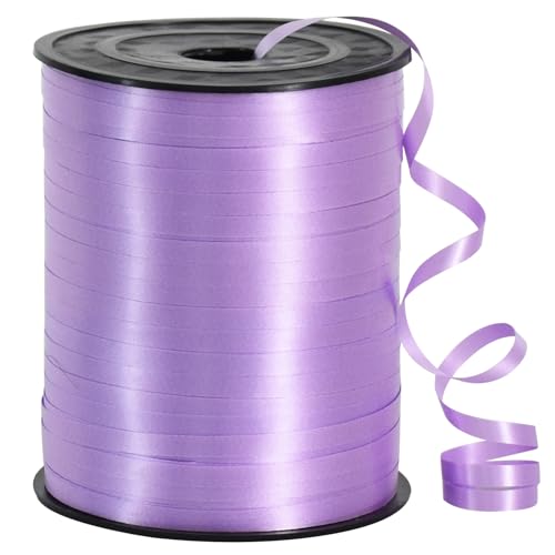 TONIFUL 450 Meters Geschenkband Licht Lila - Lila 5mm Geschenkbänder luftballon schnur - luftballon band Luftballons Hochzeit Geschenkverpackung für Weihnachtsdeko, Geschenkverpackung, Hochzeitsdeko von TONIFUL