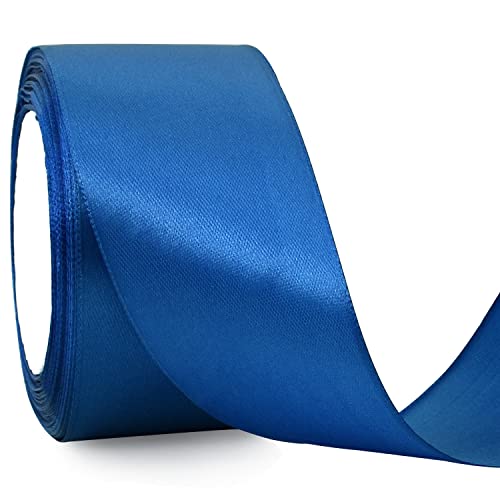 TONIFUL 5cm x 20M Blau ​band breit geschenkband große schleife satinband für auto Bogen Schleifen Partydekoration Stuhl Hochzeit Der Valentinstag Geschenkverpackungen Strauß geschenkband von TONIFUL