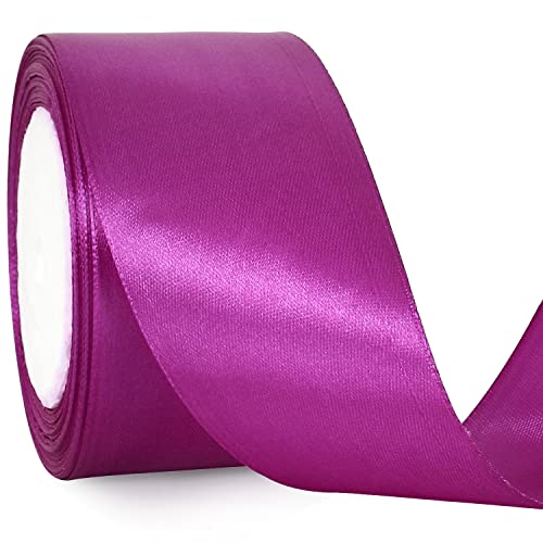 TONIFUL 5cm x 20M Lila ​band breit geschenkband große schleife satinband für auto Bogen Schleifen Partydekoration Stuhl Hochzeit Der Valentinstag Geschenkverpackungen Strauß geschenkband von TONIFUL