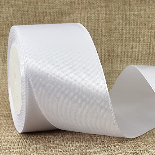 TONIFUL 5cm x 20M Weib ​band breit geschenkband große schleife satinband für auto Bogen Schleifen Partydekoration Stuhl Hochzeit Der Valentinstag Geschenkverpackungen Strauß geschenkband von TONIFUL