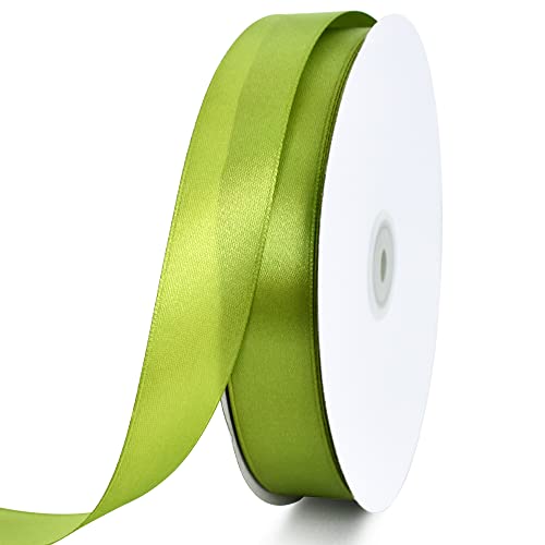 TONIFUL Satinband, dünnes, einfarbiges Satinband für Geschenkverpackungen, Basteln, Haarschleifen, Hochzeitsdekoration, Einladungskarten, Blumensträuße, 2,5 cm x 91,4 m von TONIFUL