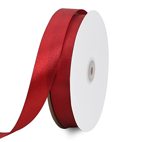 TONIFUL Satinband Claret 25mm, 91 Meters Dekoration Geschenkband Fein Schleifenband, Stoffband für Hochzeit, Taufe und Geburtstag Geschenke Der Valentinstag Verpackung von Geschenken von TONIFUL