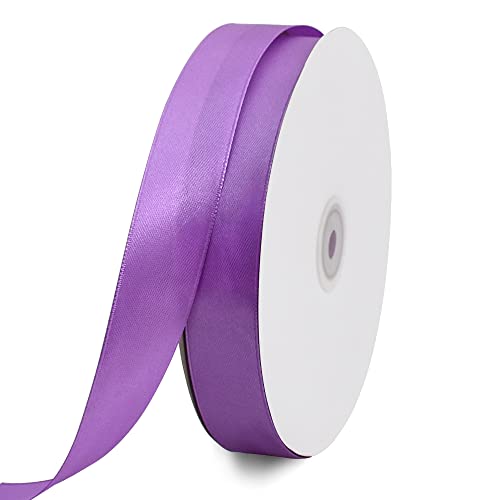 TONIFUL Satinband Violett 25mm, 91 Meters Dekoration Geschenkband Fein Schleifenband, Stoffband für Hochzeit, Taufe und Geburtstag Geschenke Der Valentinstag Verpackung von Geschenken von TONIFUL