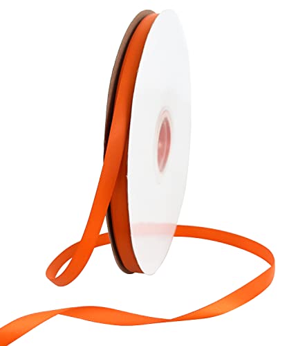 TONIFUL Satinband orange 10mm, 91 Meters Dekoration Geschenkband Fein Schleifenband, Stoffband für Hochzeit, Taufe und Geburtstag Geschenke Der Valentinstag Verpackung von Geschenken von TONIFUL