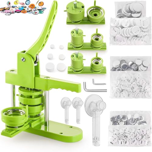 TOOSOAR Buttonmaschine 25/32/58 mm 3-in-1-Pinmaker,300-teilige Buttonteile,für Menschen, Kinder DIY Geschenke Button Maker von TOOSOAR