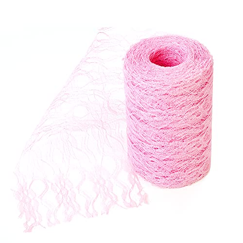 Lace Tischtuch, 1 Rolle von 15cm *22m Modernes Tischtuch, Retro Spitze Tischdecke, Geeignet Für Hochzeitsdekoration Tisch, Tischdecke, Weihnachten, Hand Trimmen Länge Nach Will (Pink) von TOOZ