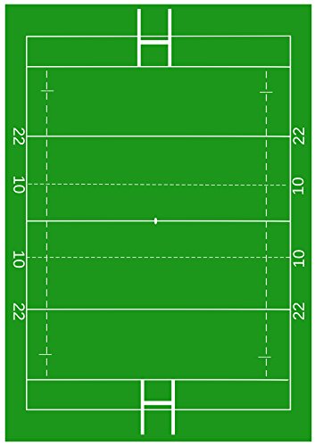 1 x A4 Gedruckt Rugby Pitch Tapete Decor Zuckerguss Blatt essbar Cake Topper verziert Blatt – Ideal für große Kuchen zu schaffen eine Rugby Szene von Top That