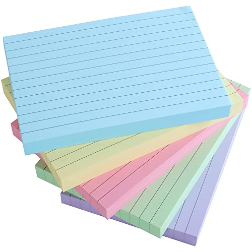 Karteikarten, A6, liniert, 5 Farben (400 Blatt), Revisionskarten, liniertes Karteipapier, verschiedene Neonfarben, Karteikarten von TOP-Pindu