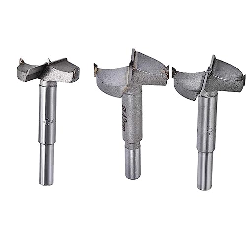 TOP-VIGOR Forstnerbohrer-Set, 38 mm, 40 mm, 42 mm, Wolframkarbid, Holzschneckenbohrer, Lochsägenöffner für Holzbearbeitung, Scharnierlochbohrung, Bohrbohrer, 3-in-1-Set von Top-Vigor